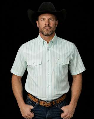 FERRELL JACK - GREEN STRIPED SHORT SLEEVE