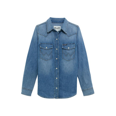 WRANGLER WOMENS DENIM SNAP SHIRT