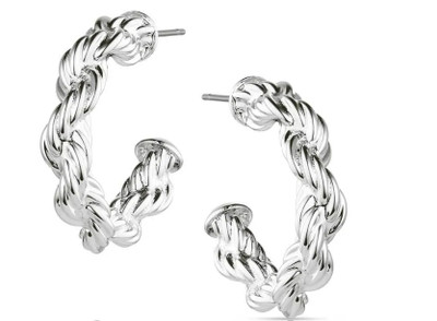 ER6445 PLAITED ROPE HOOP EARRING-Montana Plaited