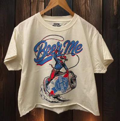 BEER ME RODEO CROP TEE