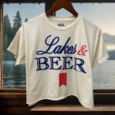 LAKES & BEER CROPPED TEE