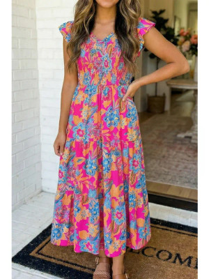 TIERED BOHO FLORAL DRESS