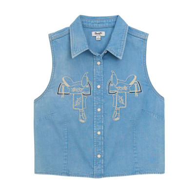 WRANGLER WOMENS DENIM SLEEVELESS TOP 