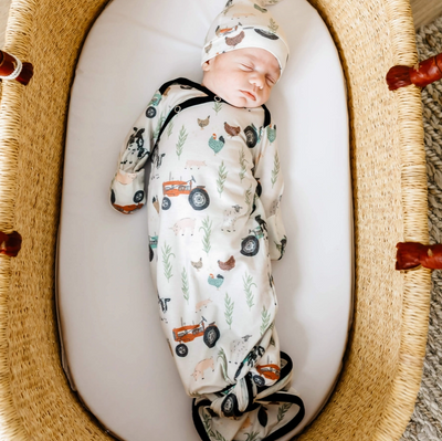 COPPER PEARL NEWBORN KNOTTED GOWN IN "JO"