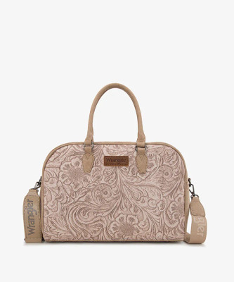WRANGLER TOOLED RUSTIC FLORAL DUFFLE BAG