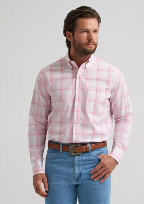 WRANGLER BUCKIN' CANCER PINK SHIRT 