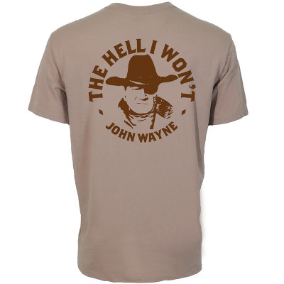 HOOEY X JOHN WAYNE "THE HELL I WONT" TEE - TAN 