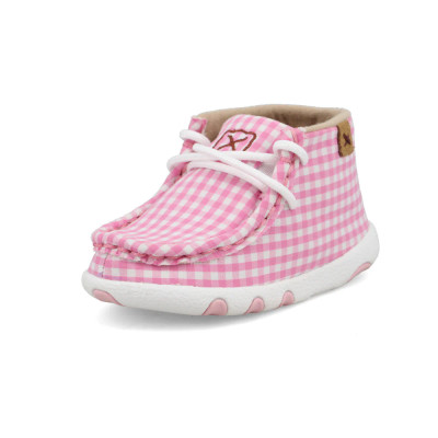 GIRLS TWISTEDX PINK GINGHAM MOCS 
