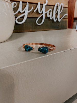 SOL C4106 COPPER DOUBLE TURQUOISE CUFF