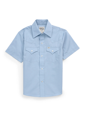 ELY CATTLEMEN BOYS BLUE SHORT SLEEVE SHIRT 