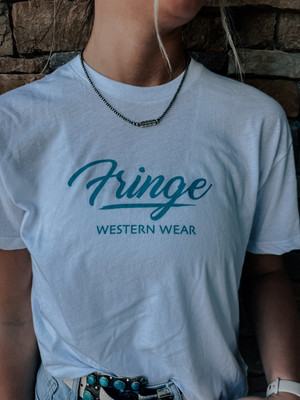 FRINGE WHITE CROP TOP TEE 