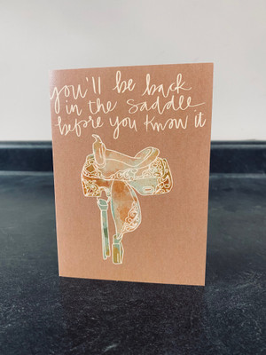 BACK IN THE SADDLE - GET WELL CARD 