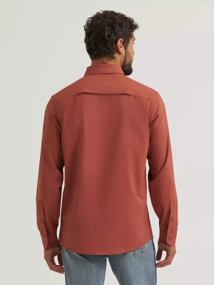 MENS WRANGLER ATG SHIRT - MAHOGONY 