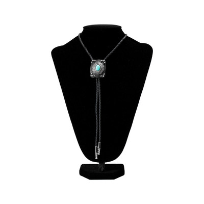 DARK ANTIQUE TURQUOISE BOLO TIE 