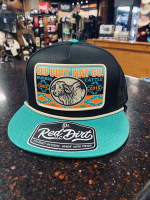 RED DIRT BLACK AND TURQUOISE BALL CAP