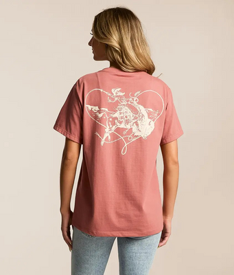 HOOEY WOMENS BUFFALO HEART T-SHIRT