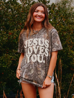 JESUS LOVES YOU CAMO TEE
