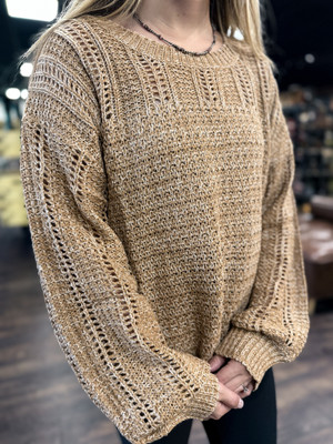 WOMENS MARLD CHUNKY DISTRESSED KNITTED SWEATER 