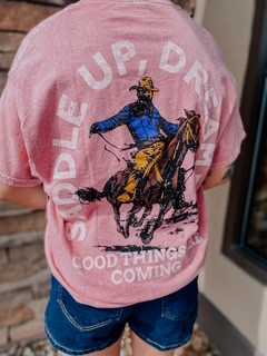 WOMENS SADDLE UP DREAM BIG OVERSIZED TEE 