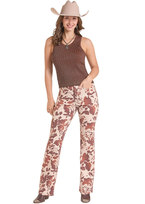 WOMEN'S LUREX BROWN TANK TOP
