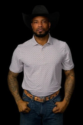 FERRELL MENS SPADE PATTERN SHORT SLEEVE PEARL SNAP