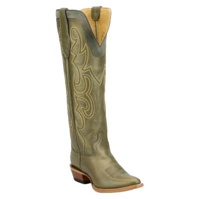 JUSTIN ADA ROUND TOE GREEN WOMENS BOOTS 