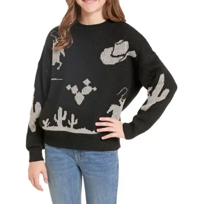GIRLS BLACK AND WHITE DESERT SWEATER 