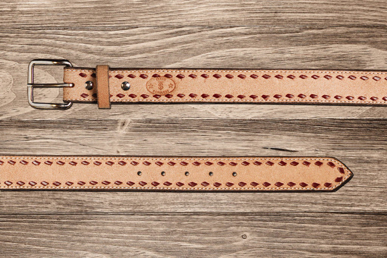 TEXAS SADDLERY-ROUGHOUT BUCKSTITCH BELT