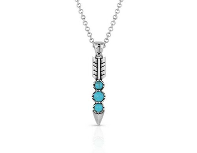 MONTANA FREE FALLING SLVR FEATHER NECKLACE 