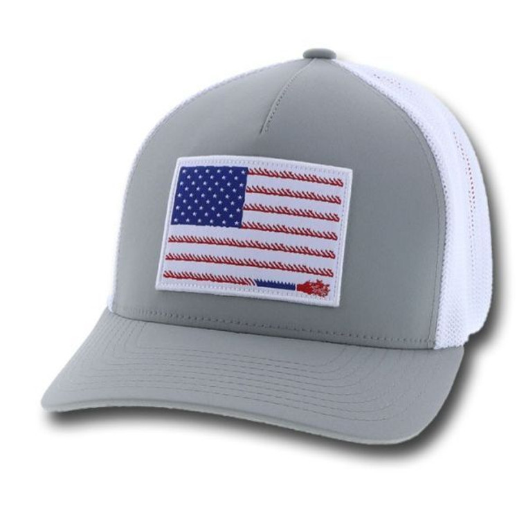 HOOEY "LIBERTY ROPER" GY/WH CAP