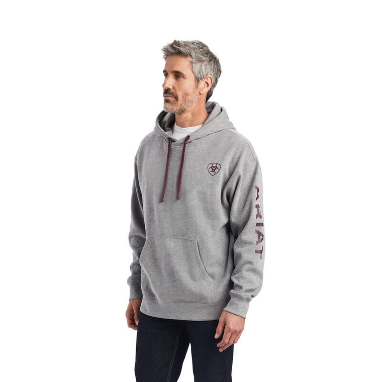 ARIAT MENS LOGO HOODIE GREY