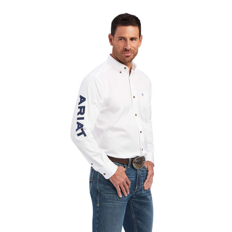 ARIAT MENS TEAM LOGO CLASSIC WHITE/BLUE