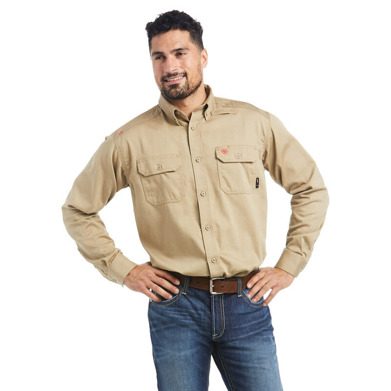 ARIAT FR KHAKI WORKSHIRT LONG SLEEVE