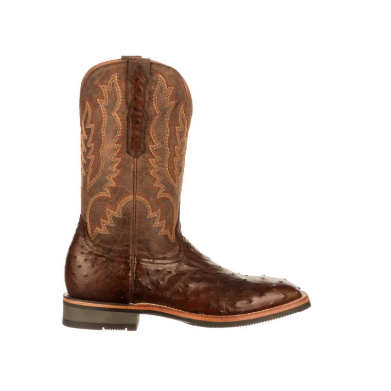 LUCCHESE ROWDY OSTRICH CHOCOLATE