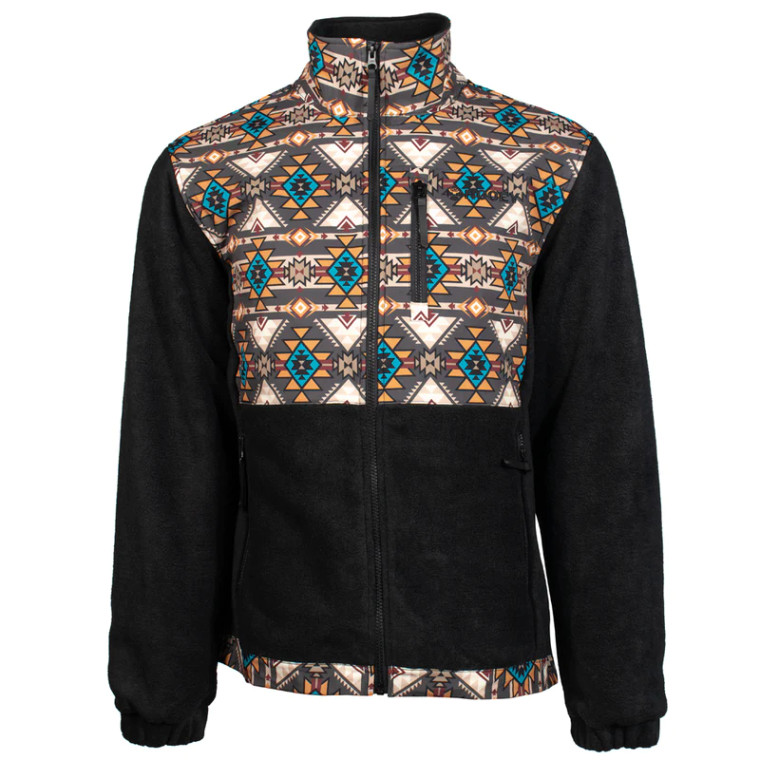 HOOEY MEN'S BROWN AZTEC FLEECE