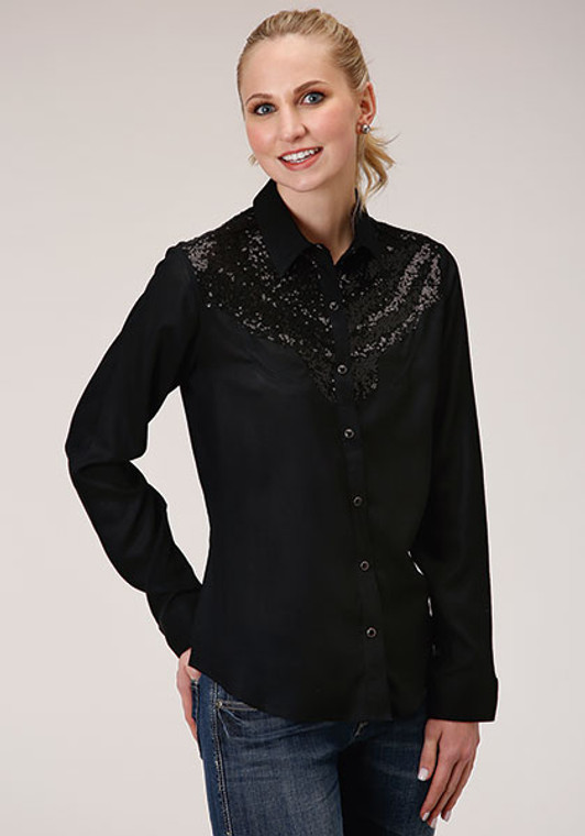 ROPER SEQUIN BLACK TOP