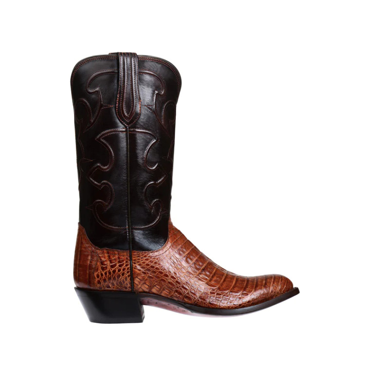 LUCCHESE CHARLES CAIMAN SIENNA/DARK BROWN MENS BOOT