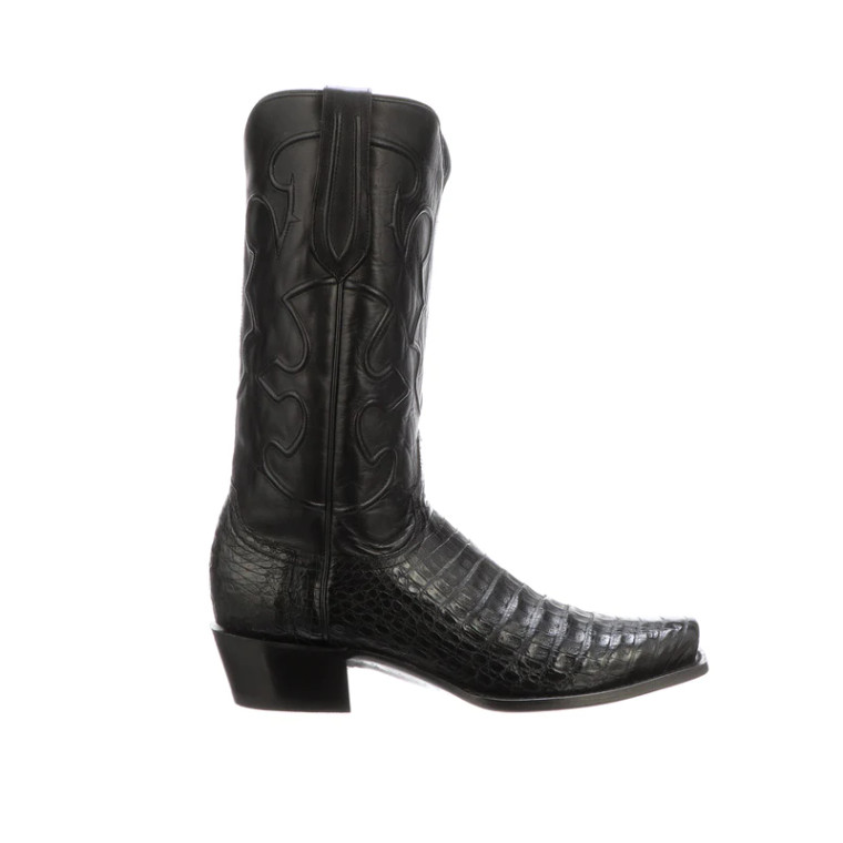 LUCCHESE CHARLES BLACK CAIMAN BOOT 
