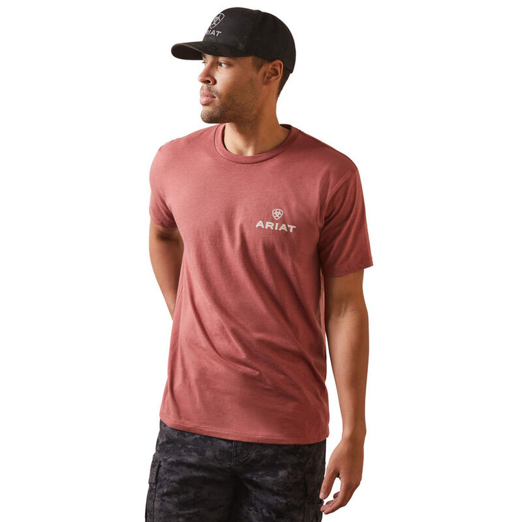 ARIAT LAND OF THE FREE SHORT SLEEVE TEE RED