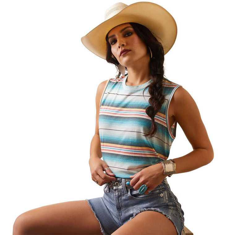 ARIAT RODEO CHICA SLEEVELESS TANK STRIPED