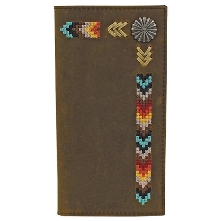 JUSTIN RODEO WALLET RAWHIDE LACING W/NEEDLEPOINT