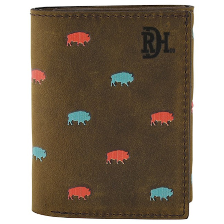 RED DIRT TRIFOLD WALLET BISON PATTERN