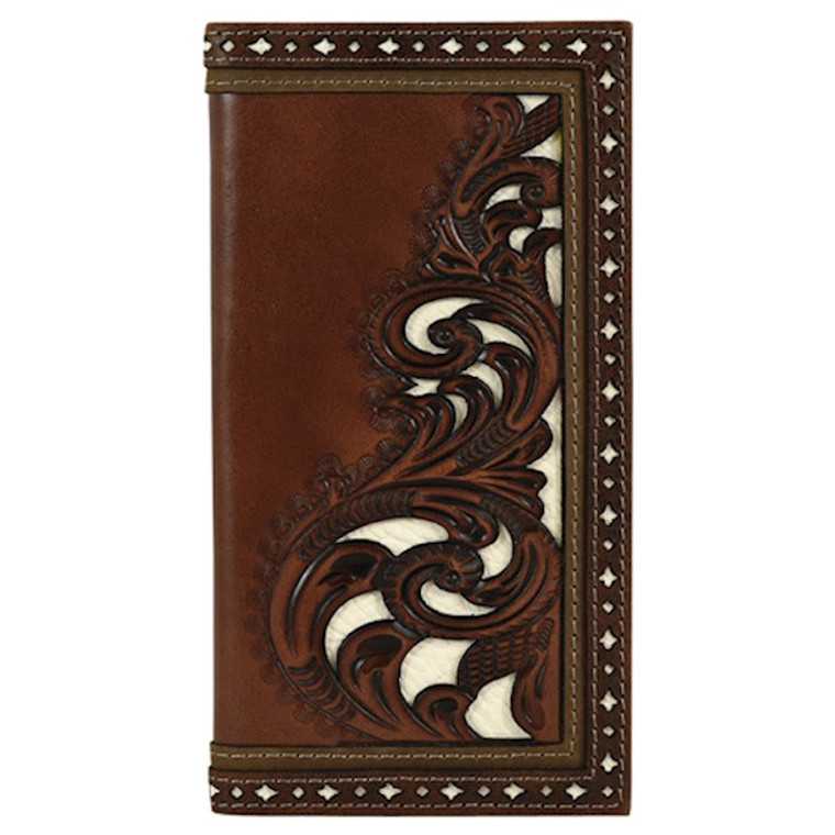 JUSTIN RODEO BROWN TOOLED WALLET