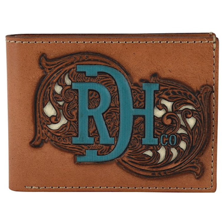 RED DIRT BIFOLD WALLET TOOLED W/IVORY UNDERLAY