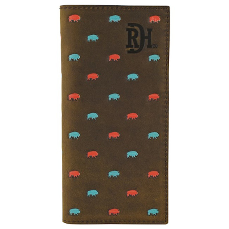 RED DIRT RODEO WALLET TURQ & CORAL BISON PATTERN