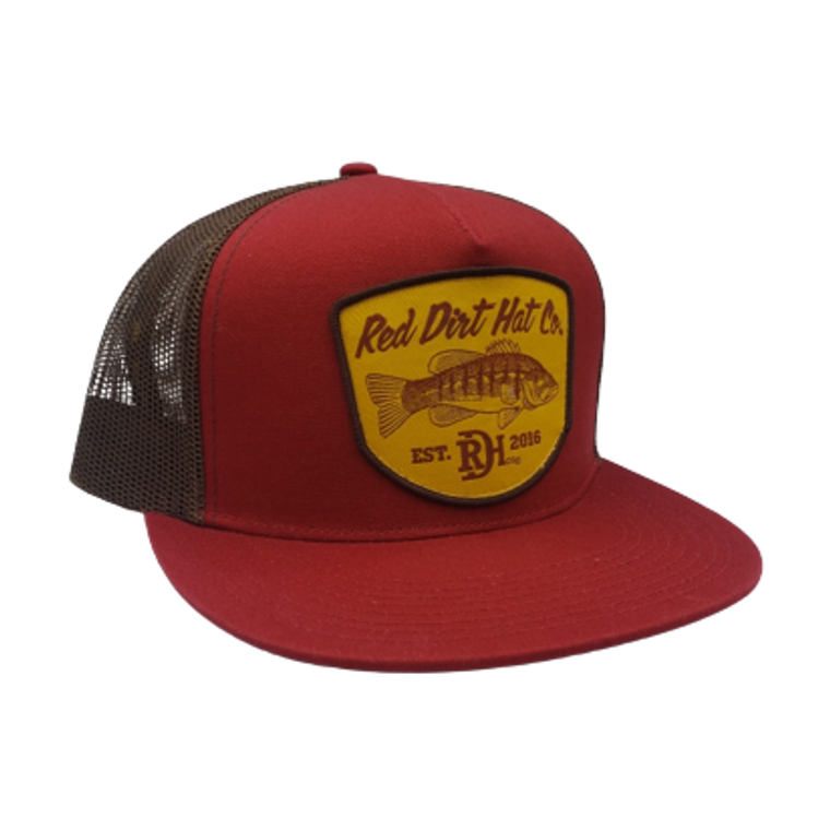 RED DIRT CAP RED/BROWN FISH PATCH