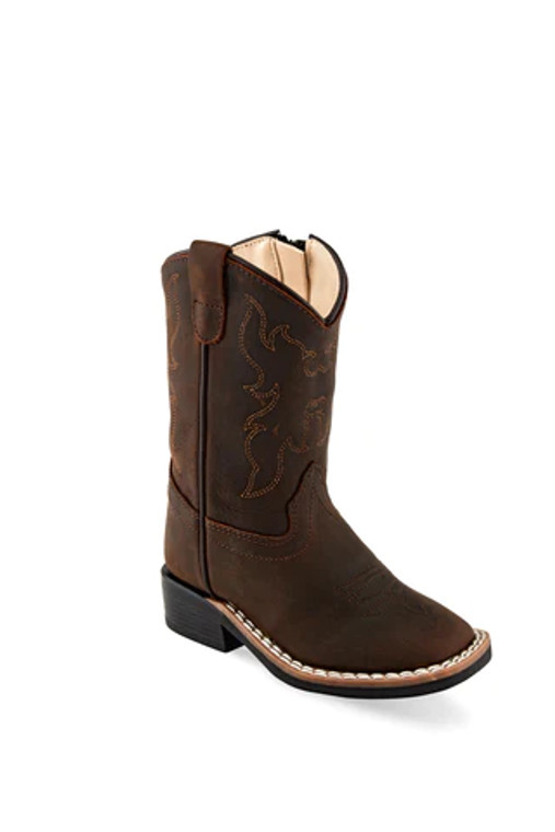OLD WEST BROWN SQUARE TOE TODDLER