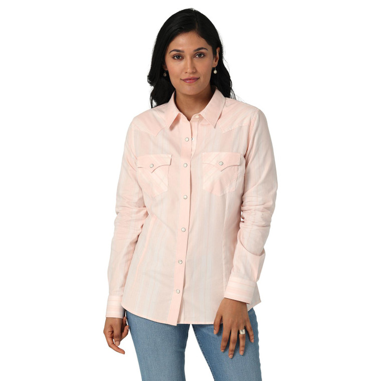 WRANGLER WOMEN'S PINK SNAP SHIRT