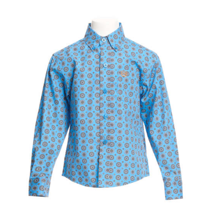 CINCH BOYS LONG SLEEVE MEDALLION BLUE