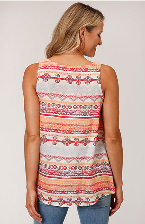 ROPER WOMENS TANK AZTEC PRINT